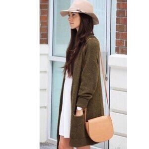 Wilfred Free Aronson Brown Cardigan Italian Yarn Sz XXS